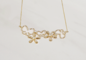 Butterfly_flower_diamond_necklace MIWAKO JEWELRY