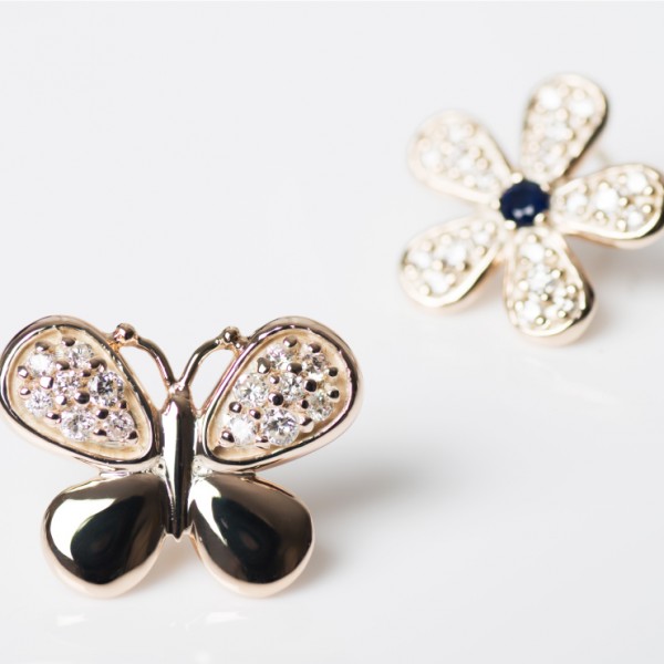 Garden Butterfly Pave Earrings